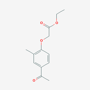 molecular formula C13H16O4 B8446341 Ethyl 2-(4-acetyl-2-methylphenoxy)acetate 