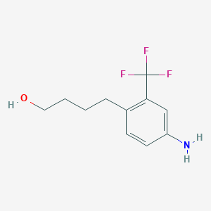 molecular formula C11H14F3NO B8446356 4-(4-Amino-2-(trifluoromethyl)phenyl)butan-1-ol 