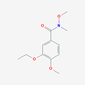 molecular formula C12H17NO4 B8446422 3-ethoxy-4,N-dimethoxy-N-methyl-benzamide 
