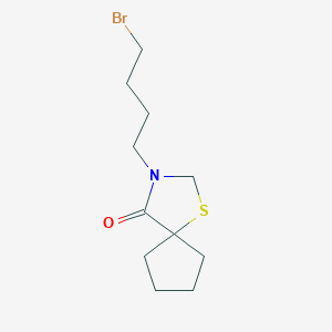 molecular formula C11H18BrNOS B8446424 3-(4-Bromobutyl)-1-thia-3-azaspiro[4.4]nonan-4-one 