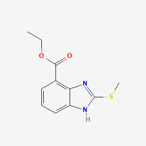 molecular formula C11H12N2O2S B8446458 ethyl 2-methylthio-1H-benzimidazole-4-carboxylate 