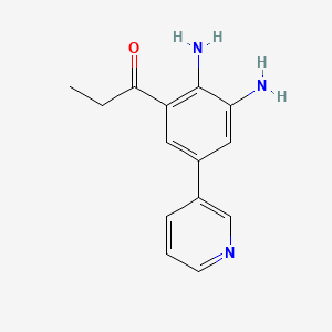 molecular formula C14H15N3O B8446478 1-(2,3-Diamino-5-pyridin-3-yl-phenyl)-propan-1-one 