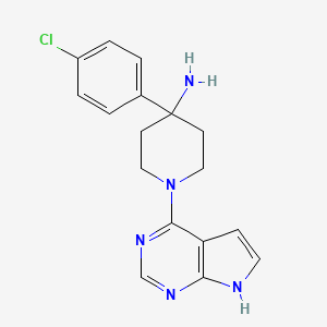 4-(4-Chlorophenyl)-1-(7H-pyrrolo[2,3-d]pyrimidin-4-yl)piperidin-4-ylamine