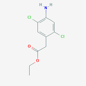 molecular formula C10H11Cl2NO2 B8446637 Ethyl (4-amino-2,5-dichlorophenyl)acetate 