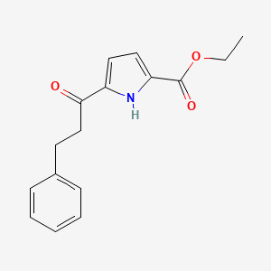 molecular formula C16H17NO3 B8446978 ethyl 5-(3-phenylpropionyl)-1H-pyrrole-2-carboxylate 