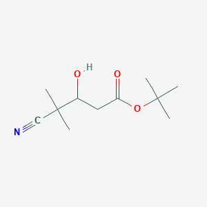 molecular formula C11H19NO3 B8447367 Tert-butyl 4-cyano-3-hydroxy-4-methylpentanoate 