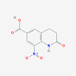 molecular formula C10H8N2O5 B8447459 8-Nitro-6-carboxy-3,4-dihydrocarbostyril 