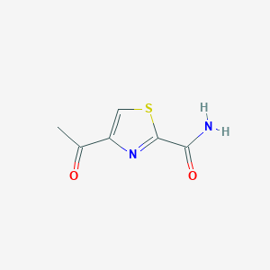 molecular formula C6H6N2O2S B8447565 4-Acetyl-2-thiazolecarboxamide 