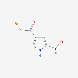 molecular formula C7H6BrNO2 B8447761 4-(Bromoacetyl)-2-pyrrolecarboxaldehyde 