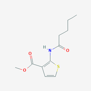 molecular formula C11H15NO3S B8448153 Methyl 2-pentanoylaminothiophene-3-carboxylate 