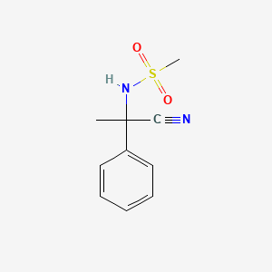 molecular formula C10H12N2O2S B8448218 N-[1-cyano-1-phenylethyl]methanesulfonamide 
