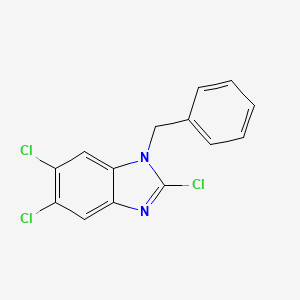 molecular formula C14H9Cl3N2 B8448462 1-Benzyl-2,5,6-trichloro-1H-benzo[d]imidazole 