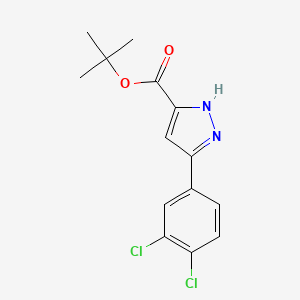 molecular formula C14H14Cl2N2O2 B8448532 tert-Butyl 3-(3,4-dichlorophenyl)-1H-pyrazole-5-carboxylate 