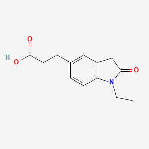 molecular formula C13H15NO3 B8448549 Ethyl-5-(2-carboxyethyl)oxindole 