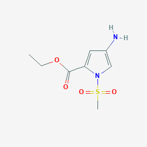 molecular formula C8H12N2O4S B8448593 4-Amino-1-methanesulfonyl-1H-pyrrole-2-carboxylic acid ethyl ester 