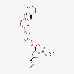 1,2-Pyrrolidinedicarboxylic acid, 4-(methoxymethyl)-, 1-(1,1-dimethylethyl) 2-[2-oxo-2-(8,9,10,11-tetrahydro-8-oxo-5H-benzo[d]naphtho[2,3-b]pyran-3-yl)ethyl] ester, (2S,4S)-