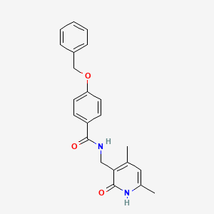 molecular formula C22H22N2O3 B8448693 4-(benzyloxy)-N-((2-hydroxy-4,6-dimethylpyridin-3-yl)methyl)benzamide 