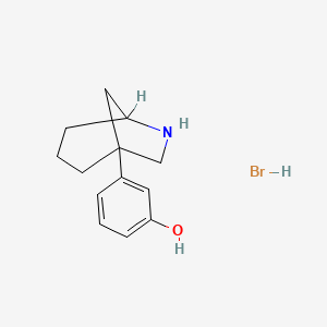 molecular formula C13H18BrNO B8448751 Phenol, 3-(6-azabicyclo(3.2.1)oct-1-yl)-, hydrobromide, (+-)- CAS No. 61104-31-2