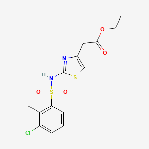 Ethyl 2-(2-{[(3-chloro-2-methylphenyl)sulfonyl]amino)-1,3-thiazol-4-yl)acetate