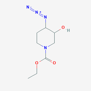 molecular formula C8H14N4O3 B8449028 Ethyl 4-azido-3-hydroxypiperidine-1-carboxylate 