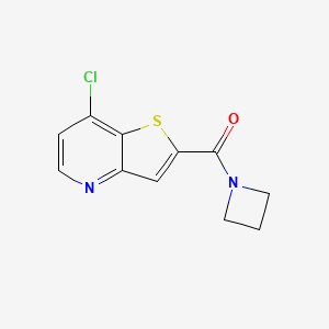 molecular formula C11H9ClN2OS B8449092 2-(Azetidin-1-ylcarbonyl)-7-chlorothieno[3,2-b]pyridine 
