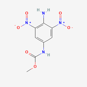 molecular formula C8H8N4O6 B8449256 4-Amino-3,5-dinitro-1-(methoxycarbonyl)aminobenzene 