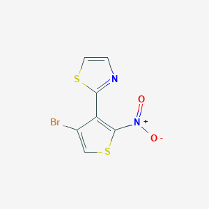molecular formula C7H3BrN2O2S2 B8449534 2-(4-Bromo-2-nitrothiophen-3-yl)thiazole 
