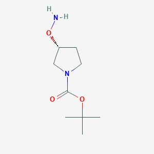 molecular formula C9H18N2O3 B8449543 tert-Butyl (R)-3-(aminooxy)pyrrolidine-1-carboxylate 