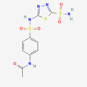 molecular formula C10H11N5O5S3 B8449615 N-[4-[(5-sulfamoyl-1,3,4-thiadiazol-2-yl)sulfamoyl]phenyl]acetamide CAS No. 3523-96-4