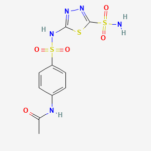 N-[4-[(5-sulfamoyl-1,3,4-thiadiazol-2-yl)sulfamoyl]phenyl]acetamide