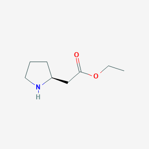 molecular formula C8H15NO2 B8450360 ethyl 2-[(2S)-pyrrolidin-2-yl]acetate 