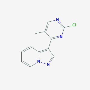 molecular formula C12H9ClN4 B8450477 3-(2-Chloro-5-methylpyrimidin-4-yl)pyrazolo[1,5-a]pyridine 