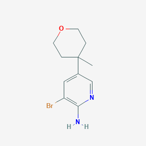molecular formula C11H15BrN2O B8450495 3-bromo-5-(4-methyltetrahydro-2H-pyran-4-yl)pyridin-2-amine 