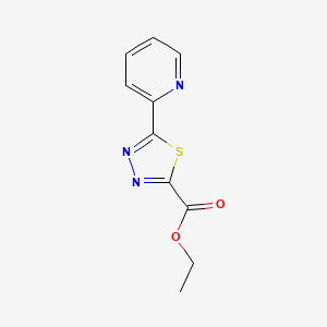 molecular formula C10H9N3O2S B8450501 2-(5-Ethoxycarbonyl-1,3,4-thiadiazol-2-yl)-pyridine 
