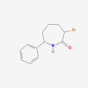 molecular formula C12H14BrNO B8450518 3-Bromo-7-phenyl-hexahydroazepin-2-one 