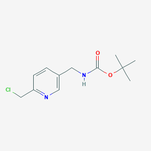 molecular formula C12H17ClN2O2 B8450525 3-(tert-Butoxycarbonylamino-methyl)-6-chloromethyl-pyridine 