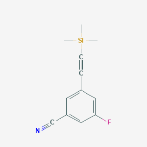 molecular formula C12H12FNSi B8450528 3-Fluoro-5-((trimethylsilyl)ethynyl)benzonitrile 
