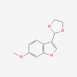 molecular formula C12H12O4 B8450532 3-(1,3-Dioxolan-2-yl)-6-methoxybenzofuran 