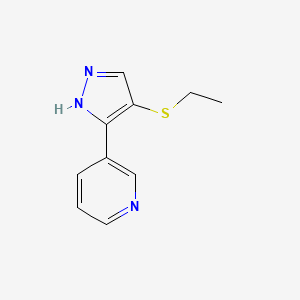 3-(4-Ethylsulfanyl-1H-pyrazol-3-yl)-pyridine