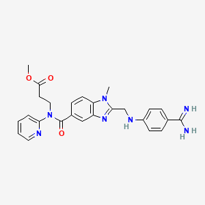 molecular formula C26H27N7O3 B8450857 methyl 3-[[2-[(4-carbamimidoylanilino)methyl]-1-methylbenzimidazole-5-carbonyl]-pyridin-2-ylamino]propanoate CAS No. 771459-37-1