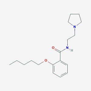 molecular formula C18H28N2O2 B084509 Benzamide, 2-pentyloxy-N-(2-(pyrrolidinyl)ethyl)- CAS No. 10261-51-5