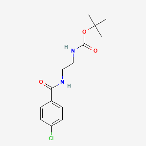 molecular formula C14H19ClN2O3 B8451222 tert-butyl N-{2-[(4-chlorophenyl)formamido]ethyl}carbamate 