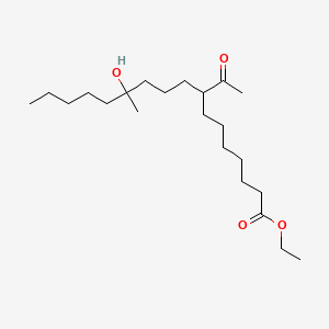 molecular formula C22H42O4 B8451566 Ethyl 8-Acetyl-12-hydroxy-12-methylheptadecanoate CAS No. 54315-29-6