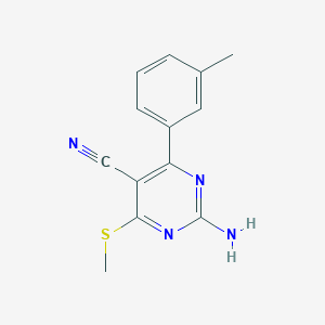 2-Amino-4-(methylthio)-6-m-tolyl-pyrimidine-5-carbonitrile