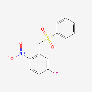 molecular formula C13H10FNO4S B8451825 2-[(Benzenesulfonyl)methyl]-4-fluoro-1-nitrobenzene CAS No. 89303-18-4