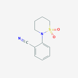 molecular formula C11H12N2O2S B8451836 2-(1,1-Dioxo-1lambda6-[1,2]thiazinan-2-yl)-benzonitrile 