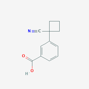 molecular formula C12H11NO2 B8451853 3-(1-Cyanocyclobutyl)benzoic acid 