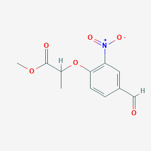 molecular formula C11H11NO6 B8451994 Methyl 2-(4-formyl-2-nitrophenoxy)propanoate 
