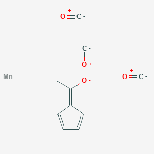 molecular formula C10H7MnO4- B084520 Carbon monoxide;1-cyclopenta-2,4-dien-1-ylideneethanolate;manganese CAS No. 12116-28-8