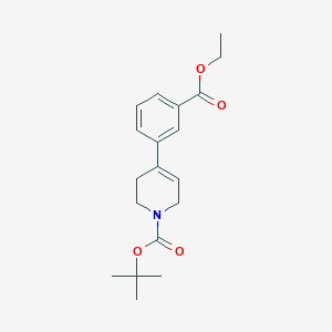 molecular formula C19H25NO4 B8452006 tert-butyl 4-(3-ethoxycarbonylphenyl)-3,6-dihydro-2H-pyridine-1-carboxylate 